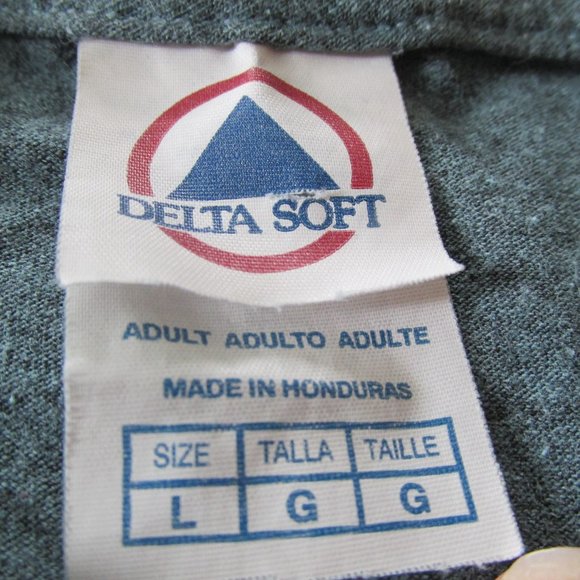 Delta Soft Pullover‎ Chicago T Shirt Women Large Green Short Sleeve Logo Tee Top - Picture 2 of 4